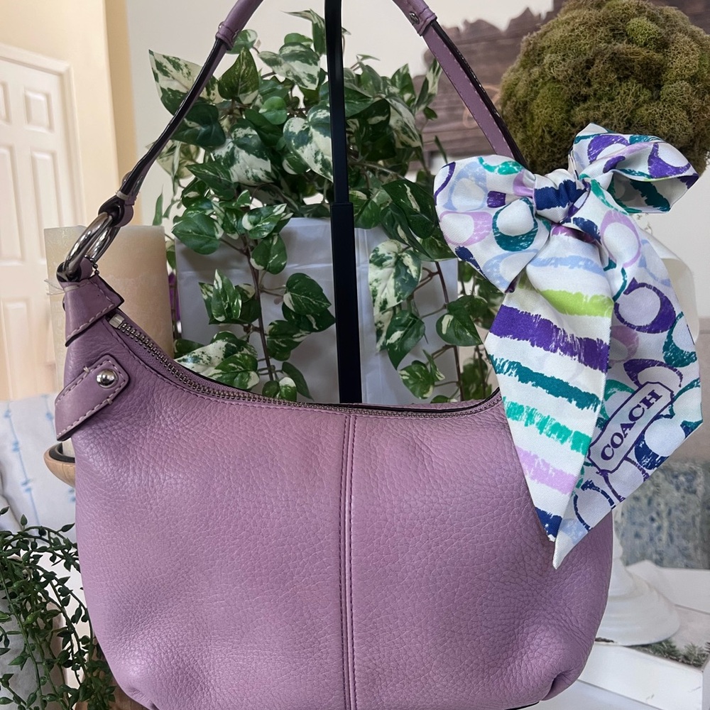 Coach Lilac Penelope Hobo Bag with Elegant Crescent Design